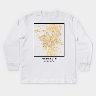 MEDELLÍN COLOMBIA CITY STREET MAP ART Kids Long Sleeve T-Shirt